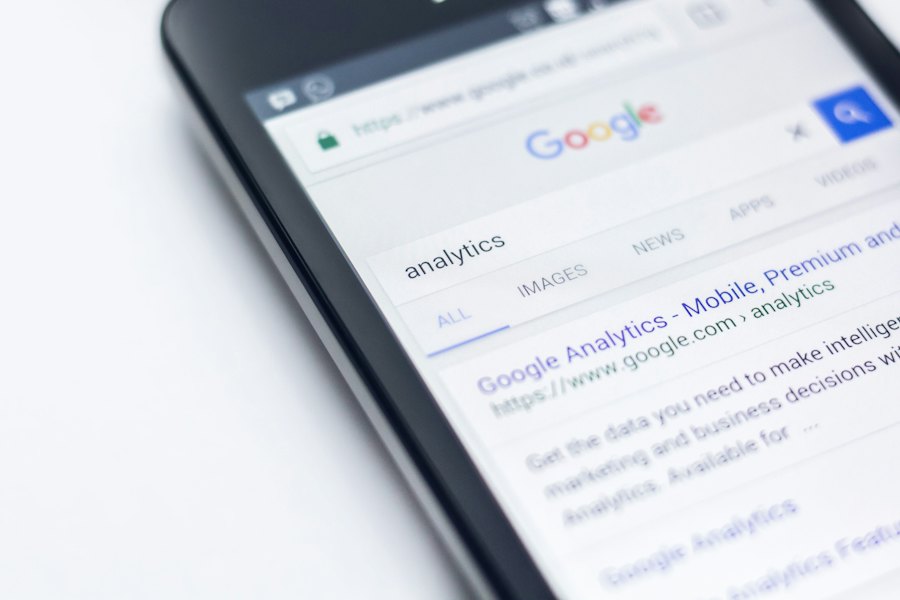Search results on a smartphone screen